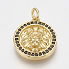 Brass Micro Pave Cubic Zirconia Pendants ZIRC-Q018-027G-1