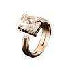 Brass & Clear Cubic Zirconia Cuff Open Rings for Women WGA812A-01-3