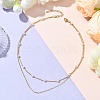 Brass and ABS Imitation Pearl Layered Necklace for Women NJEW-JN04911-02-2