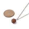 Natural Rudraksha Round Beaded Pendant Necklace NJEW-JN04203-01-5