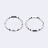 Rhodium Plated 925 Sterling Silver Open Jump Rings STER-F036-02P-0.7x6mm-2