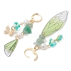 Natural Green Aventurine & Aquamarine & Topaz Jade Leverback Earrings EJEW-TA00591-5