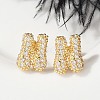 Brass Micro Pave Cubic Zirconia Stud Earrings EJEW-Z091-04G-N-5