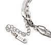 304 Stainless Steel Paperclip & Herringbone Chains Double Layer Necklace for Men Women NJEW-E046-01P-3