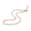 Ion Plating(IP) 304 Stainless Steel Rhombus Link Chain Necklace for Men Women STAS-B039-03G-1