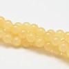 Natural Yellow Jade Bead Strands G-K121-01-8mm-3