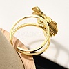 304 Stainless Steel Open Cuff Ring for Women RJEW-B109-03G-01-3