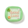 Square Cartoon Word Good Luck Opaque Resin Decoden Cabochons RESI-R447-02E-1