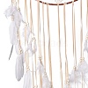 Handmade Round Cotton Woven Net/Web with Feather Wall Hanging Decoration HJEW-G015-02A-5
