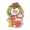 Christmas Theme Wood Printed Brooches for Women JEWB-Z029-01E-1