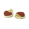 Natural Red Jasper Heart Charms G-G977-05G-01-3