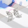 304 Stainless Steel Rhinestone Stud Earrings EJEW-M069-05P-4