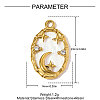 304 Stainless Steel Resin Pendants STAS-OY010-61G-2