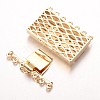 Brass Cubic Zirconia Box Clasps ZIRC-O020-09G-NR-2