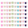 100Pcs 10 Colors Frosted Glass Beads with Golden Glitter Powder DGLA-TA0001-33-3