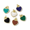 Natural Mixed Stone Heart Charms G-G977-05G-1