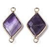 Natural Amethyst Links Connectors G-S359-107I-2