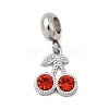 304 Stainless Steel Hyacinth Rhinestone Fruit European Dangle Charms STAS-D153-24P-1
