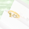 Brass Micro Pave Cubic Zirconia Cuff Rings for Women RJEW-K309-39C-G-3