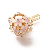 Alloy Crystal Rhinestone Bead Cage Pendants ENAM-M047-02G-B-3