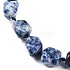 Natural Blue Spot Jasper Nuggets Beaded Necklaces for Women Men NJEW-K388-01M-2