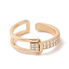 Brass Micro Pave Cubic Zirconia Open Cuff Rings RJEW-K263-10G-2