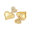 Rack Plating Heart Brass Micro Pave Clear Cubic Zirconia Stud Earrings EJEW-C116-02G-2