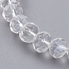 Faceted Rondelle Glass Beads Stretch Bracelets BJEW-JB04991-01-3