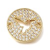 Brass Micro Pave Clear Cubic Zirconia Connector Charms CU-CBAA556-04B-1
