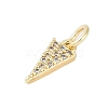 Rack Plating Brass Micro Pave Clear Cubic Zirconia Charms KK-Z060-15G-2