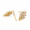 Brass Stud Earring Findings X-ZIRC-L096-16G-2