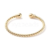304 Stainless Steel Two Spheres Ends Twisted Cuff Bangles BJEW-P304-01A-G-1