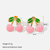304 Stainless Steel Enamel Stud Earrings for Women WGA375D-01-1