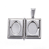 Tarnish Resistant 316 Stainless Steel Locket Pendants STAS-N0016-06P-3