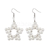 Star ABS Plastic Imitation Pearl Beaded Dangle Earrings EJEW-JE06329-2