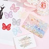 Gorgecraft 64Pcs 8 Colors  Butterfly Organgza Lace Embroidery Ornament Accessories DIY-GF0006-89-4
