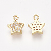 Brass Cubic Zirconia Charms KK-S348-439-2