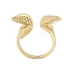 Rack Plating Butterfly Brass Micro Pave Cubic Zirconia Open Cuff Rings for Women RJEW-B064-17G-3