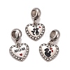 304 Stainless Steel Crystal Rhinestone European Dangle Charms STAS-F278-09P-1