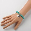 Dyed Synthetic Howlite Elephant Stretch Bracelets BJEW-JB01338-4