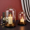 2Pcs Iron & Glass Wall-mounted Candle Holders AJEW-WH0481-732-4
