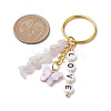 Alloy Acrylic Enamel with Natural Amethyst Keychain KEYC-JKC00805-05-3