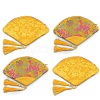 Fan Shaped Brocade Cloth Zipper Bags with Tassel PW-WG5C20D-03-1