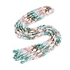 Electroplate Imitation Jade & Opaque & Transparent Glass Beads Strands EGLA-Q135-8x11MM-01C-2