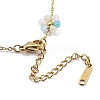 Glass Flower Link Chain Necklaces NJEW-H041-04G-03-3