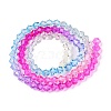 Gradient Color Baking Paint Glass Bead Strands LS-DGLA-A039-T4mm-A08-2