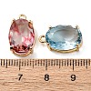 Brass Glass Charms X-KK-Z141-08G-3