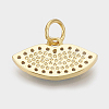 Brass Micro Pave Cubic Zirconia Charms ZIRC-Q018-045G-2