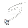 Rack Plating Brass Colorful Cubic Zirconia Eye Pendant Box Chain Necklaces NJEW-P317-02P-2