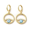 Evil Eye Golden Brass Dangle Leverback Earrings EJEW-Q797-09G-02-1